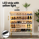 Artiss Shoe Rack 5-tier 20 Pairs Storage LED Light-7