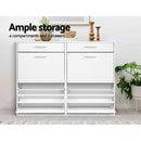 Artiss Shoe Rack Cabinet 36 Pairs Adjustable Shelves White Sara-7