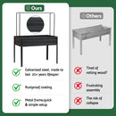 Green Fingers Elevated Metal Garden Bed Kit w Mini Greenhouse Cover 116x60cm Stand-Up Height Trellis-2