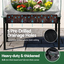 Green Fingers Elevated Metal Garden Bed Kit w Mini Greenhouse Cover 116x60cm Stand-Up Height Trellis-4