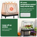 Green Fingers Elevated Metal Garden Bed Kit w Mini Greenhouse Cover 116x60cm Stand-Up Height Trellis-3