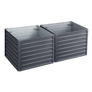 Green Fingers 2x Garden Bed 100x100x77cm Planter Box Raised Container Galvanised-1