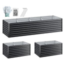 Green Fingers 2-in-1 Raised Garden Bed Kit, 320cm/160cm| 77cm Extra Deep Ergonomic Planter Box | Protect Your Back | Galvanised Steel Vegetable Flower Pot for Outdoor Garden | Includes Gloves & Pegs-1