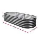 Green Fingers 3 Pcs Raised Garden Bed Kit Oval Galvanized Steel Planter Boxes 160x80x42cm, Heavy Duty Metal Elevated Garden Bed for Vegetables Flowers Herbs, with Safety Edging, Gloves & Pegs Included-6