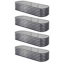 Green Fingers 4 Pcs Raised Garden Bed Kit Oval Galvanized Steel Planter Boxes 240x80x42cm, Heavy Duty Metal Elevated Garden Bed for Vegetables Flowers Herbs, with Safety Edging, Gloves & Pegs Included-6