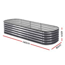 Green Fingers 4 Pcs Raised Garden Bed Kit Oval Galvanized Steel Planter Boxes 240x80x42cm, Heavy Duty Metal Elevated Garden Bed for Vegetables Flowers Herbs, with Safety Edging, Gloves & Pegs Included-7
