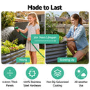 Green Fingers 4 Pcs Raised Garden Bed Kit Oval Galvanized Steel Planter Boxes 240x80x42cm, Heavy Duty Metal Elevated Garden Bed for Vegetables Flowers Herbs, with Safety Edging, Gloves & Pegs Included-2