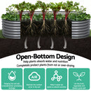 Green Fingers 4 Pcs Raised Garden Bed Kit Oval Galvanized Steel Planter Boxes 240x80x42cm, Heavy Duty Metal Elevated Garden Bed for Vegetables Flowers Herbs, with Safety Edging, Gloves & Pegs Included-3