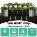 Green Fingers Garden Bed 320X80X42cm Oval Planter Box Raised Container Galvanised-3