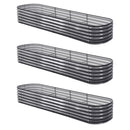 Green Fingers 3 Pcs Raised Garden Bed Kit Oval Galvanized Steel Planter Boxes 320x80x42cm, Heavy Duty Metal Elevated Garden Bed for Vegetables Flowers Herbs, with Safety Edging, Gloves & Pegs Included-6