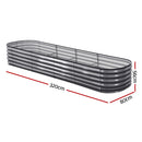 Green Fingers 3 Pcs Raised Garden Bed Kit Oval Galvanized Steel Planter Boxes 320x80x42cm, Heavy Duty Metal Elevated Garden Bed for Vegetables Flowers Herbs, with Safety Edging, Gloves & Pegs Included-7