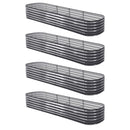 Green Fingers 4 Pcs Raised Garden Bed Kit Oval Galvanized Steel Planter Boxes 320x80x42cm, Heavy Duty Metal Elevated Garden Bed for Vegetables Flowers Herbs, with Safety Edging, Gloves & Pegs Included-6