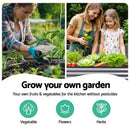 Green Fingers 4 Pcs Raised Garden Bed Kit Oval Galvanized Steel Planter Boxes 320x80x42cm, Heavy Duty Metal Elevated Garden Bed for Vegetables Flowers Herbs, with Safety Edging, Gloves & Pegs Included-5