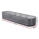 Green Fingers 4 Pcs Raised Garden Bed Kit Oval Galvanized Steel Planter Boxes 320x80x56cm, Heavy Duty Metal Elevated Garden Bed for Vegetables Flowers Herbs, with Safety Edging, Gloves & Pegs Included-7