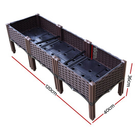 Green Fingers Garden Bed 120x40x36cm PP Planter Box Raised Container Growing Herb - 0