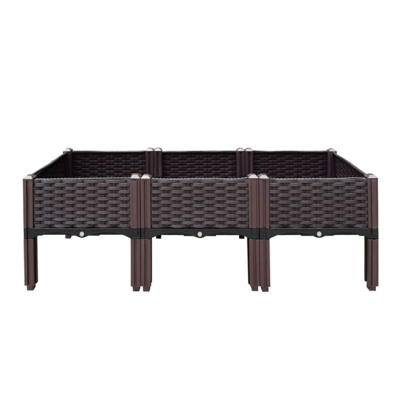 Green Fingers Garden Bed 120x40x36cm PP Planter Box Raised Container Growing Herb