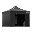Instahut Gazebo 3x3 Pop Up Marquee Folding Tent Wedding Gazebos Camping Outdoor Shade Canopy Black-1
