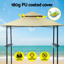 Instahut Gazebo Outdoor Patio Marquee BBQ Grill Shelter Garden Shade Hooks Beige-6