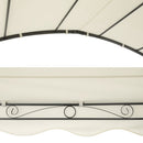 Instahut Gazebo Marquee 4x3m Outdoor Event Wedding Tent Camping Party Shade Iron Art Canopy Beige-3