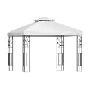 Instahut Gazebo 3x3m Marquee Outdoor Wedding Party Event Tent Home Iron Art Shade White-1