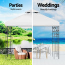Instahut Gazebo 3x3m Marquee Outdoor Wedding Party Event Tent Home Iron Art Shade White-4