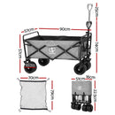 Gardeon Garden Cart with Cargo Net Grey-2