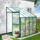 Green Fingers Greenhouse 2.52x1.27x2.13M Lean-to Aluminium Polycarbonate Green House Garden Shed-8
