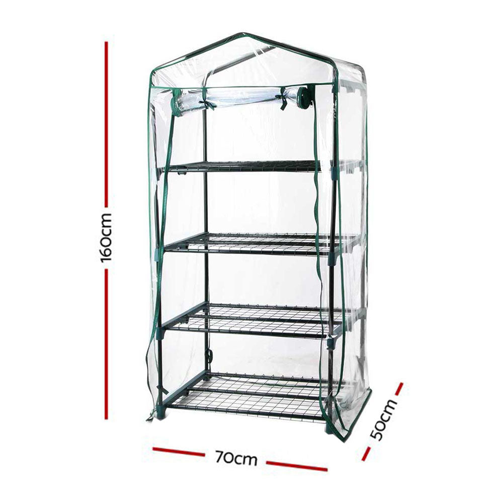 Green Fingers Greenhouse 4 Tiers Mini Green House Garden Bed Planter Box 1.6x0.7x0.5M - 0