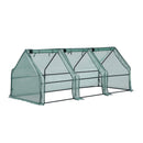 Green Fingers Mini Greenhouse 240x90x90cm Steel Frame PE Cover Outdoor Shelter-8
