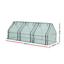 Green Fingers Mini Greenhouse 240x90x90cm Steel Frame PE Cover Outdoor Shelter-7