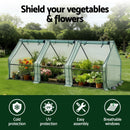 Green Fingers Mini Greenhouse 240x90x90cm Steel Frame PE Cover Outdoor Shelter-3