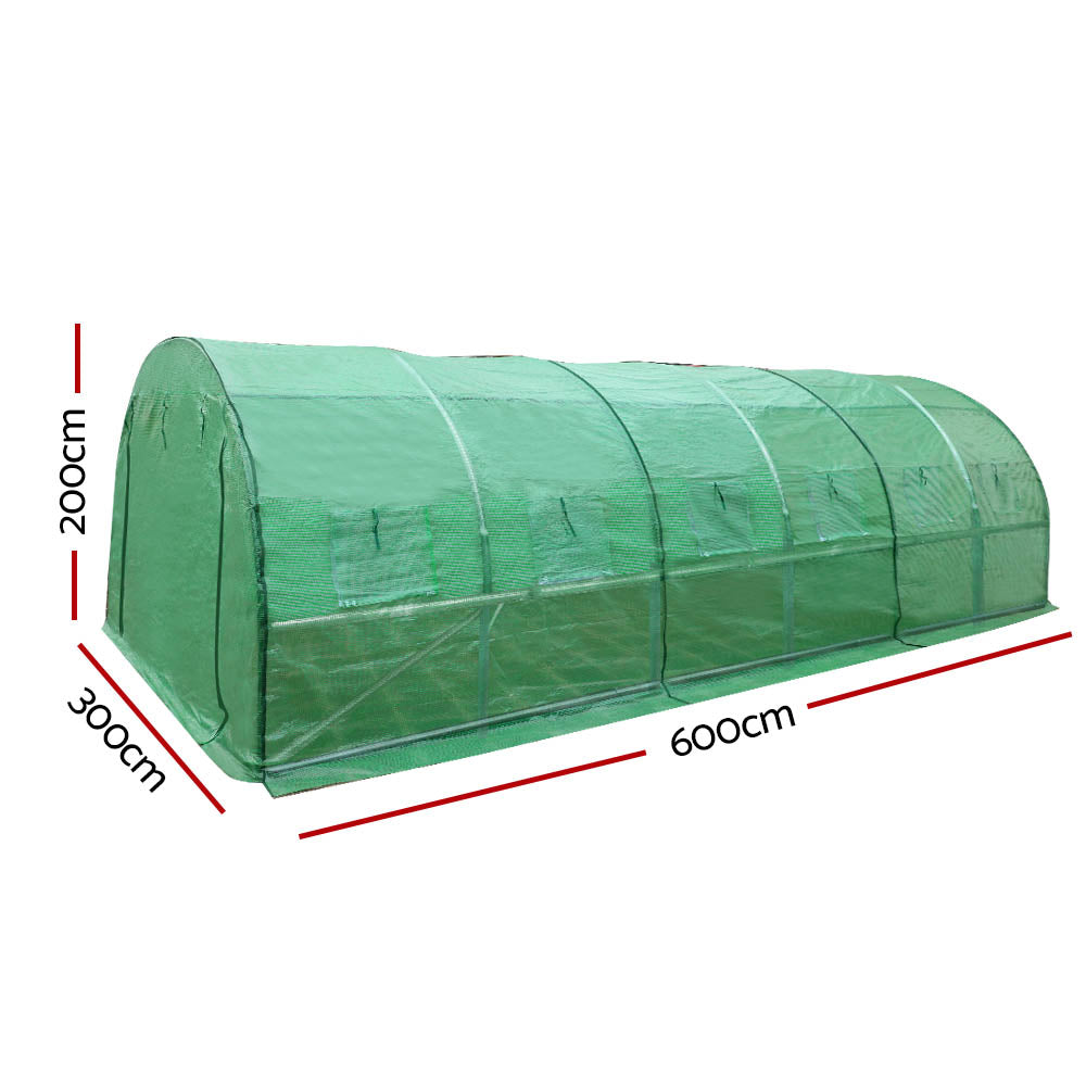 Green Fingers Greenhouse 6x3x2M Walk in Green House Tunnel Plant Garden Shed Dome - 0