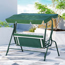 Gardeon Outdoor Swing Chair Garden Bench Furniture Canopy 3 Seater White Green-6