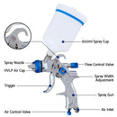 Giantz Spray Gun Paint Gun HVLP Gravity Feed 1.4mm 1.7mm 2.0mm Nozzles Included-4