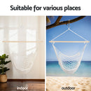Gardeon Hammock Chair Outdoor Hanging Camping Mesh Indoor Cream-6