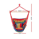 Gardeon Hammock Chair Outdoor Camping Hanging Hammocks Cushion Pillow Rainbow-2