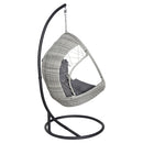 Gardeon Outdoor Egg Swing Chair Wicker Furniture Pod Stand Armrest Light Grey-3