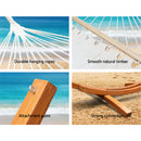 Gardeon Hammock Bed Outdoor Camping Garden Timber Hammock with Stand-6