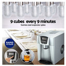 Devanti 2L Portable Ice Cuber Maker & Water Dispenser - Silver-4