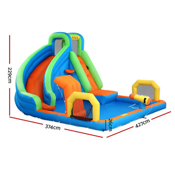 AirMyFun Kids Inflatable Pool Water Slide Cannon Splash Park Castle Outdoor Toys 427X374CM - 0