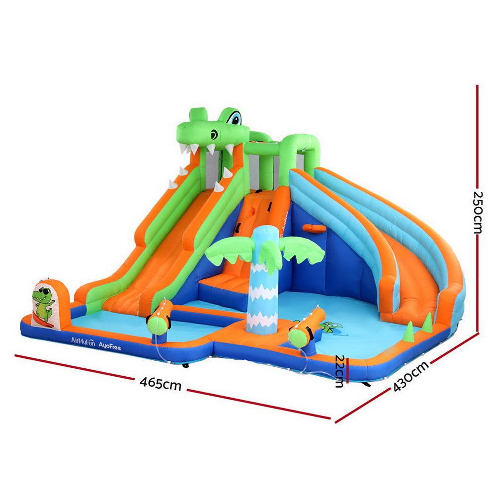 AirMyFun Kids Inflatable Pool Water Double Slide Park Jumping Castle 465X430CM - 0