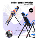 Everfit Inversion Table Gravity Exercise Inverter Back Stretcher Home Gym Blue-6