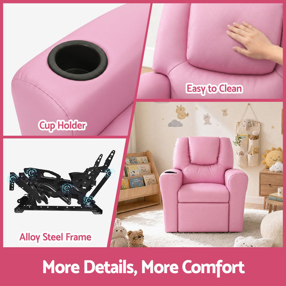 Keezi Kids Recliner Chair PU Leather Sofa Lounge Couch Children Armchair