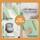 Keezi Kids Slide Swing Set Ball Hoop Rings Football Outdoor Toys Green-8