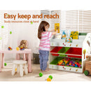 Keezi 3 Tiers Kids Bookshelf Storage Children Bookcase Toy Box Organiser Rack 6 Bins-6