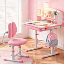 Keezi Kids Study Desk Chair Set Adjustable Ergonomic Table LED Lamp Pink-7