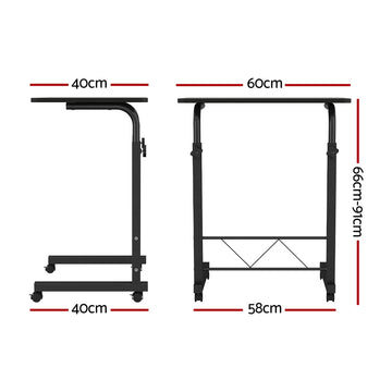 Artiss Laptop Desk Table Adjustable 60CM Black - 0