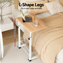 Artiss Laptop Desk Table Adjustable 60CM Light Wood-4