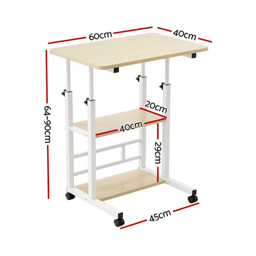 Artiss Laptop Desk Height Adjustable Mobile Workstation Computer Desks 60CM - 0