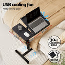 Artiss Laptop Desk Table Fan Cooling Black 60CM-4